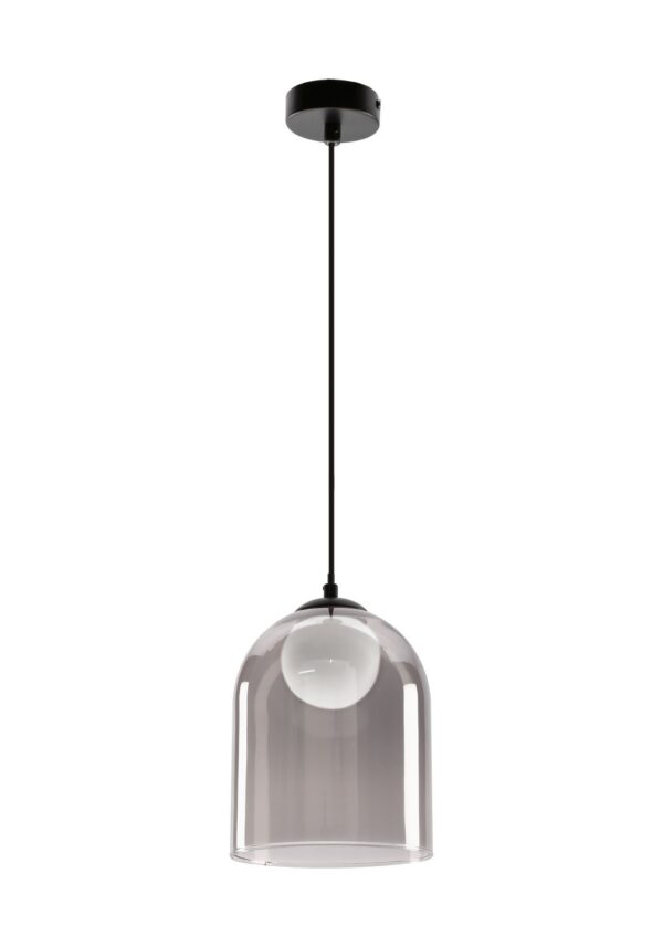 suspension double verre fumé sur fond blanc
