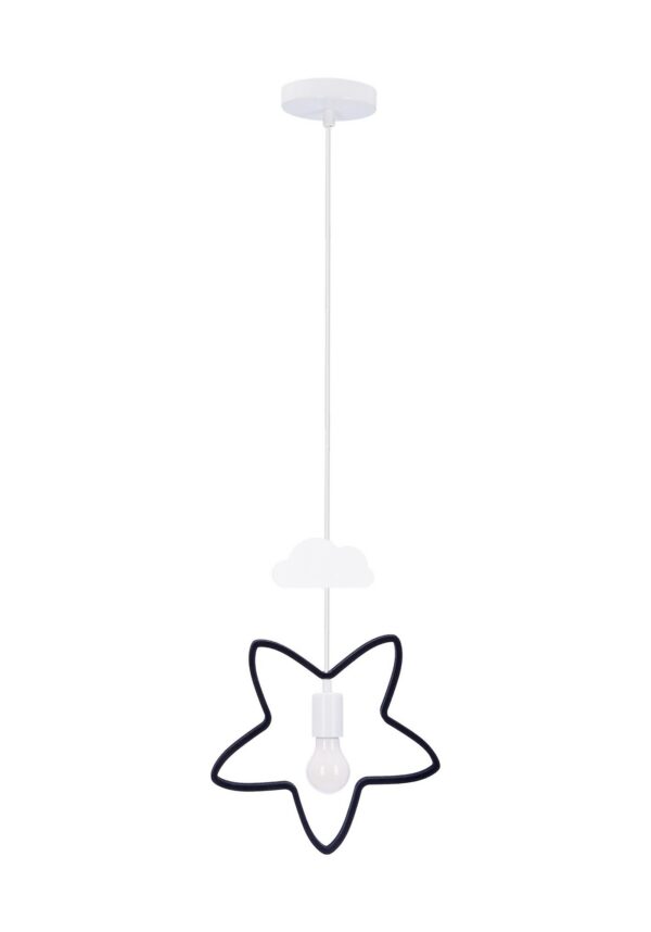 suspension étoile noire avec petit nuage blanc