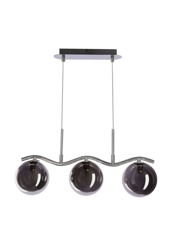 suspension globes verre fumé sur fond blanc