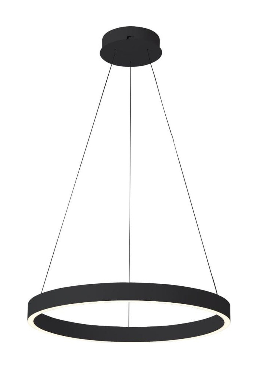 Suspension Gloria Antidark noire, anneau LED Ø40 cm version Down