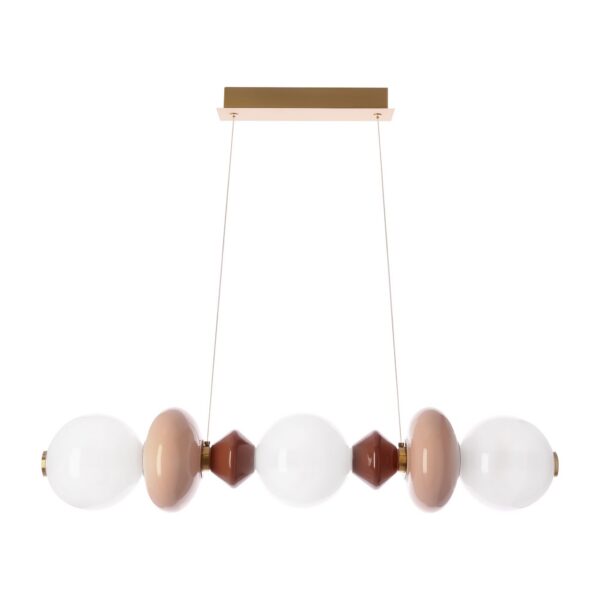 suspension horizontale globes opale version 3 globes sur fond blanc