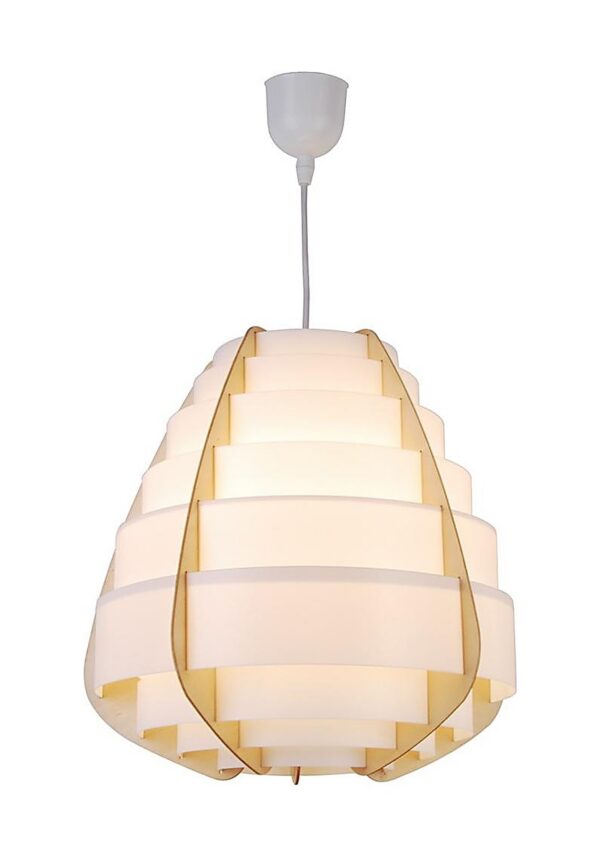 suspension japandi lamelles sur fond blanc