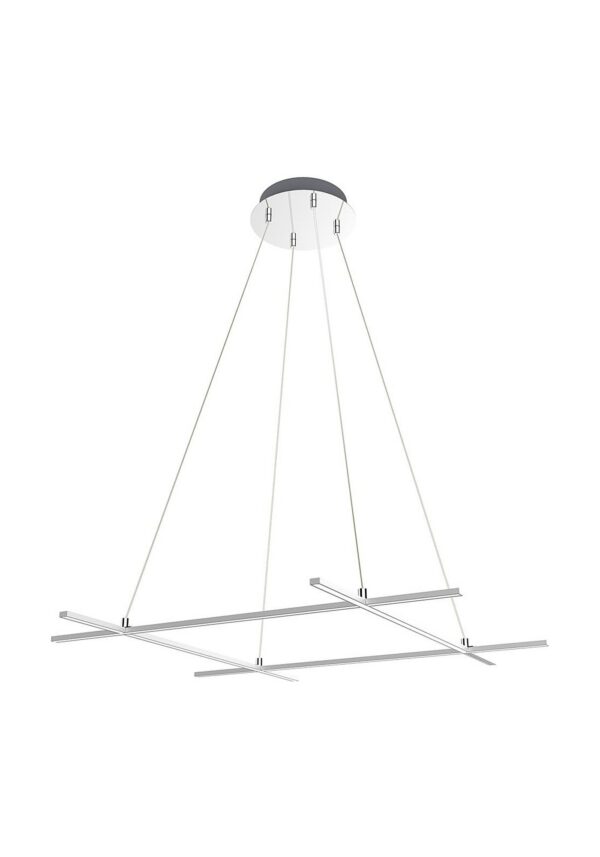 suspension LED barres croisées 70 x 70 cm sur fond blanc