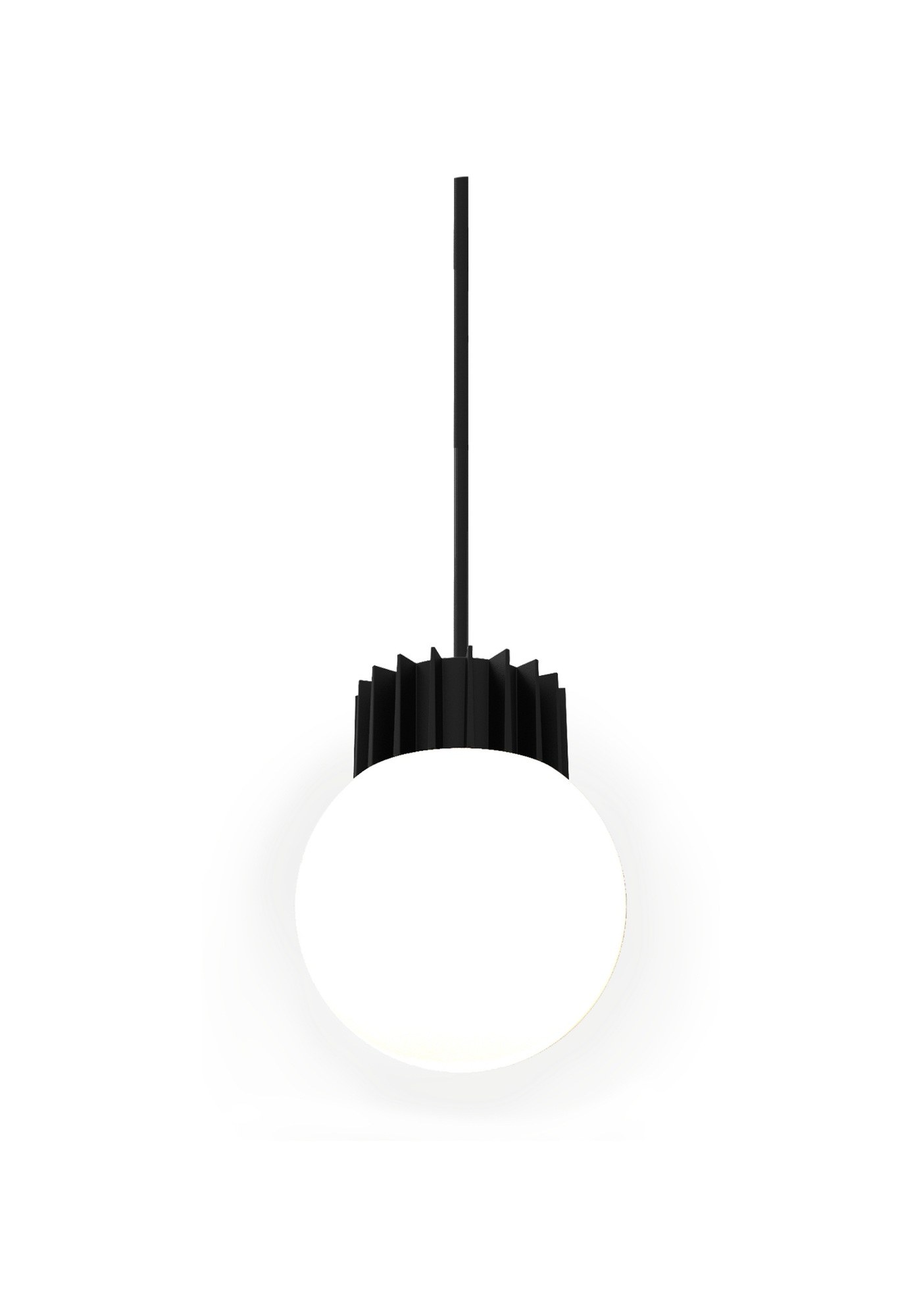Suspension LED BuzziSol par BuzziSpace, Solo, Trio ou Quintet suspension LED BuzziSol Solo, un globe en verre dépoli, fond blanc