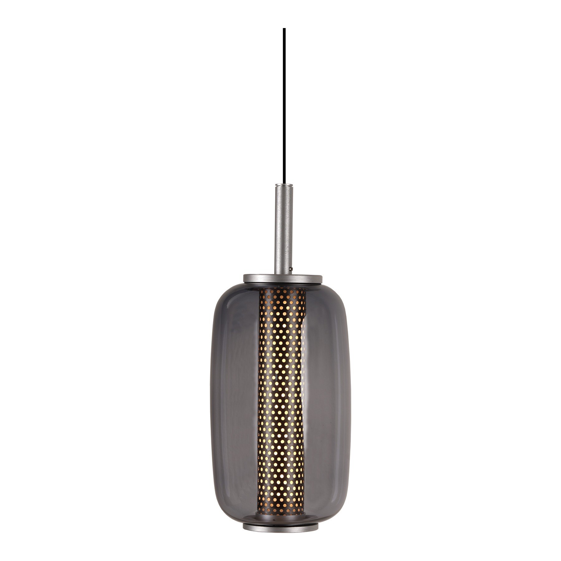 suspension Midnight 13 LED en verre fumé, finition titane