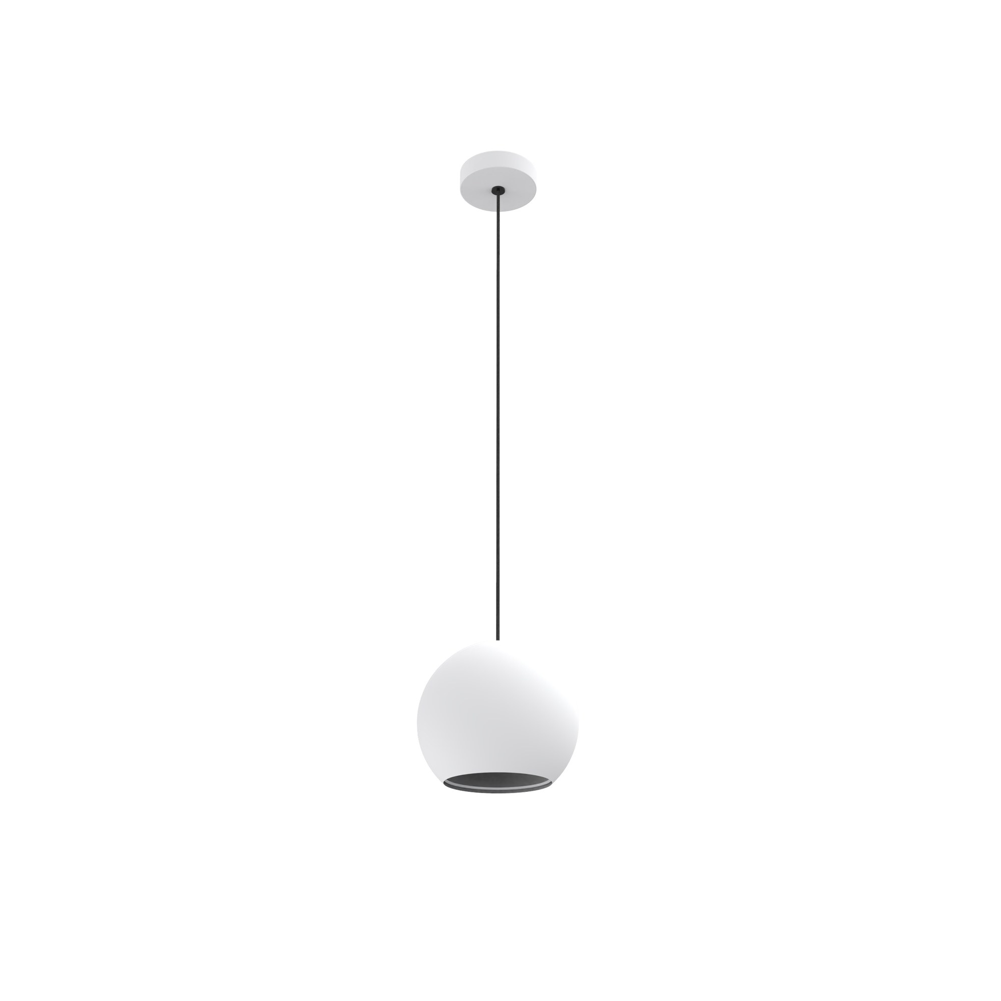 Suspension Nelly en aluminium par Robin Lamps suspension Nelly globe en aluminium blanc mat Ø 14 cm, vue de face