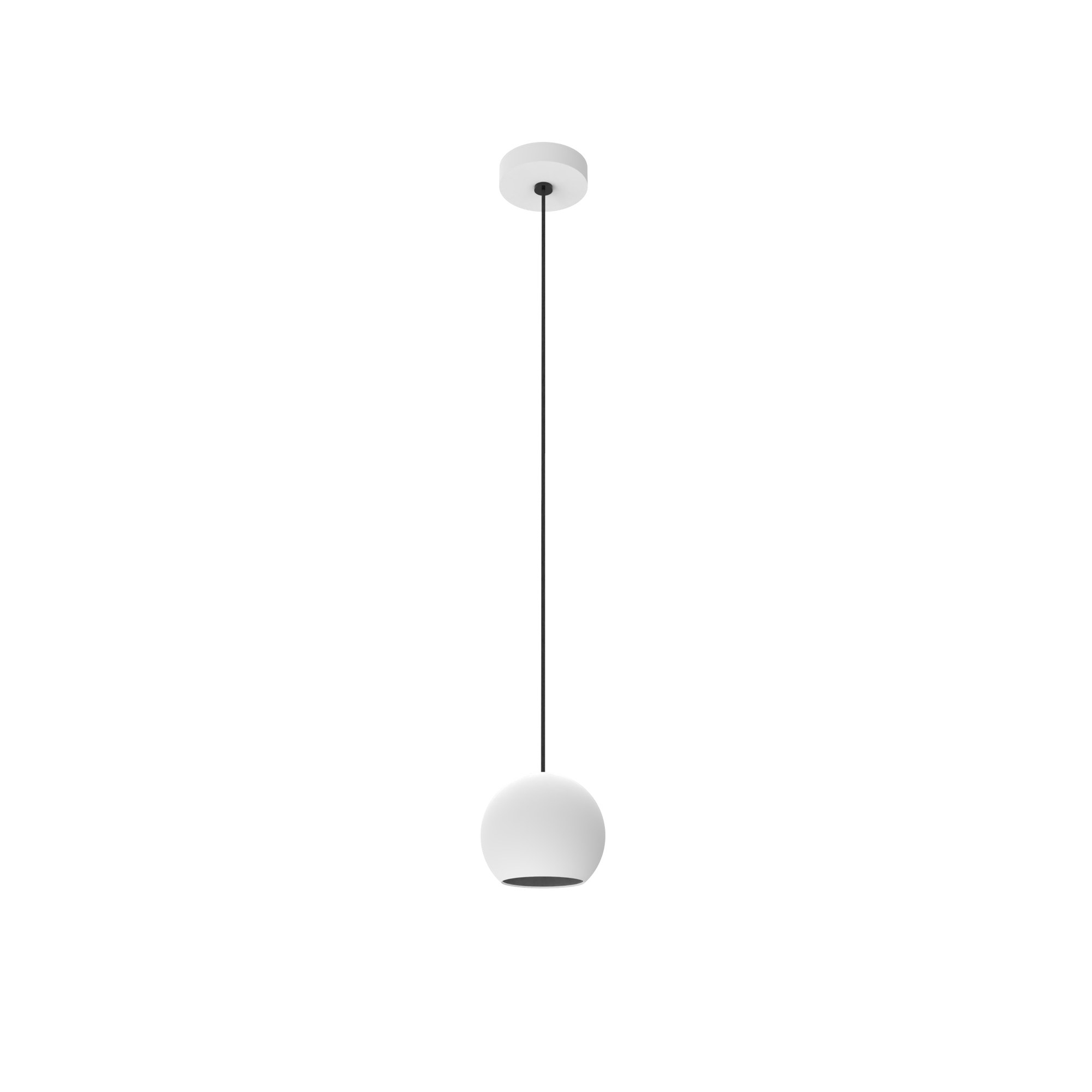 Suspension Nelly en aluminium par Robin Lamps suspension Nelly globe en aluminium blanc mat Ø 8 cm, vue de face