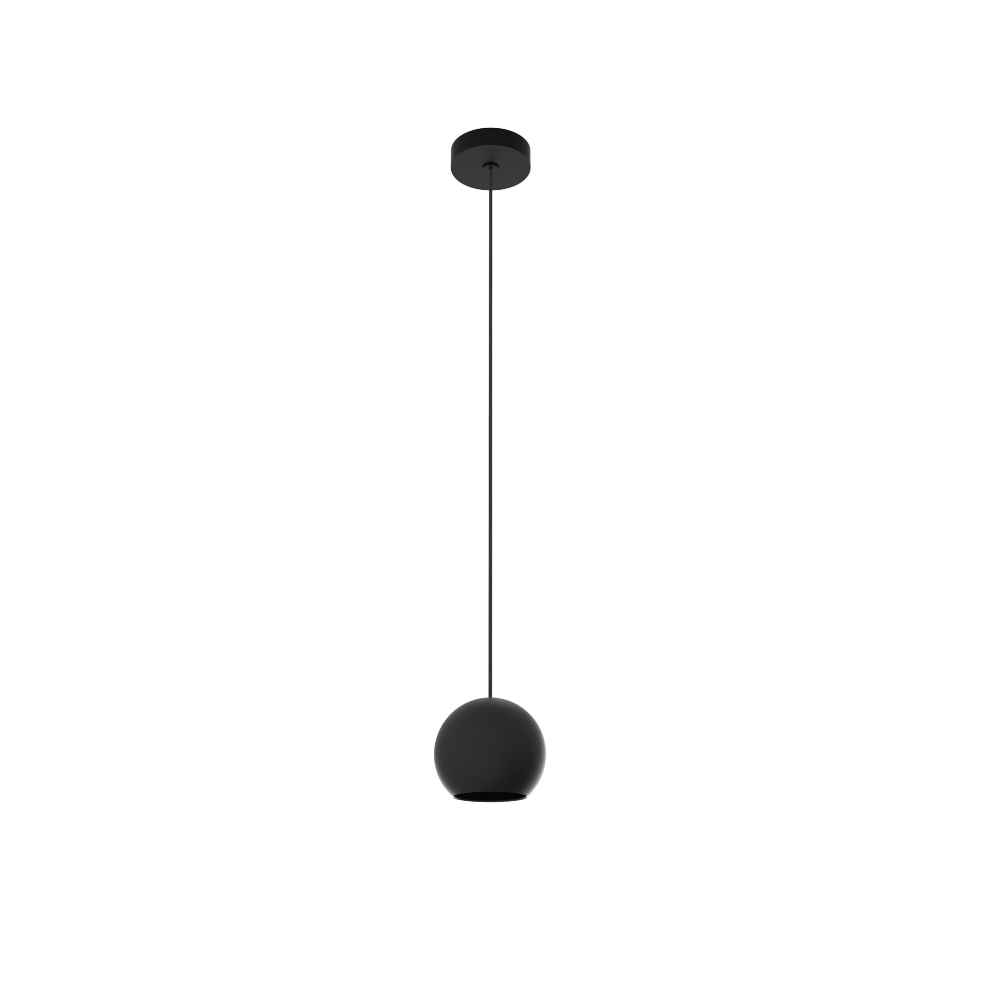 Suspension Nelly en aluminium par Robin Lamps suspension Nelly globe en aluminium noir mat Ø 8 cm, vue de face