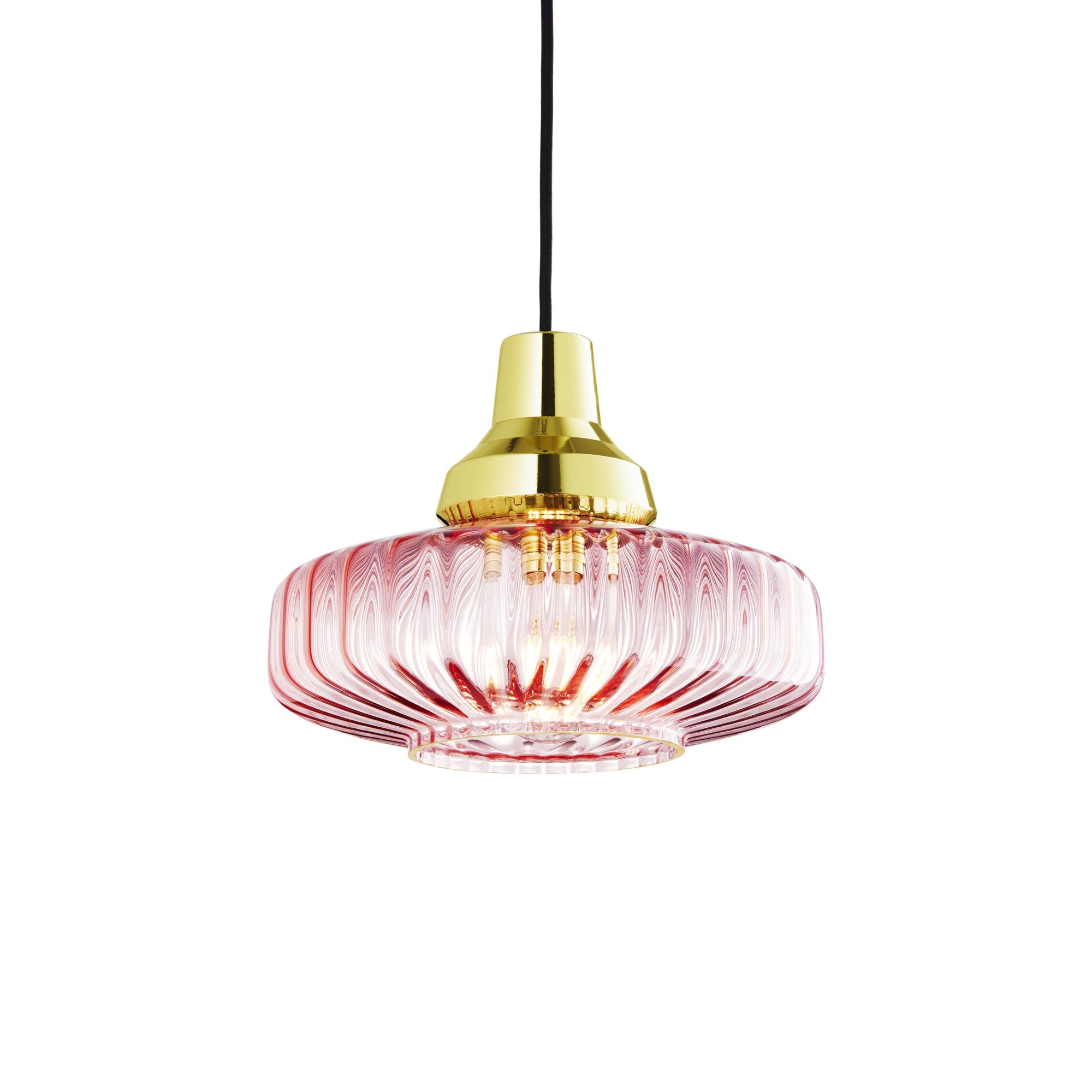 Suspension New Wave Optic Pendant en verre soufflé par Design by Us suspension New Wave Optic Pendant Design by Us, coloris Rose, vue de face