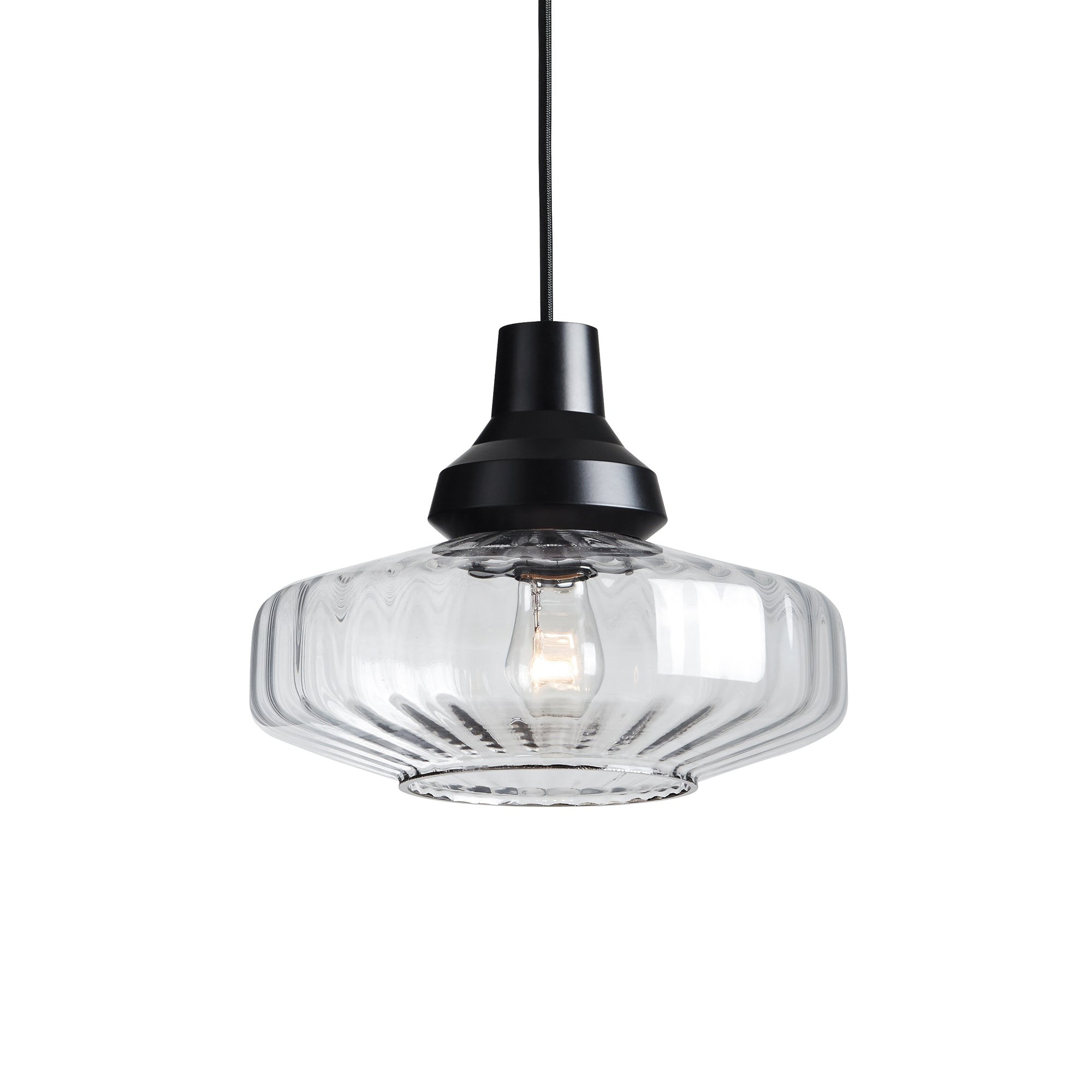 Suspension New Wave Optic Pendant en verre soufflé par Design by Us suspension New Wave Optic Pendant Design by Us, coloris Clear, vue de face