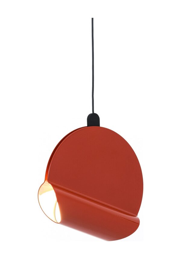 suspension Oplà Pendant OliveLab, finition rouge brillant, fond blanc