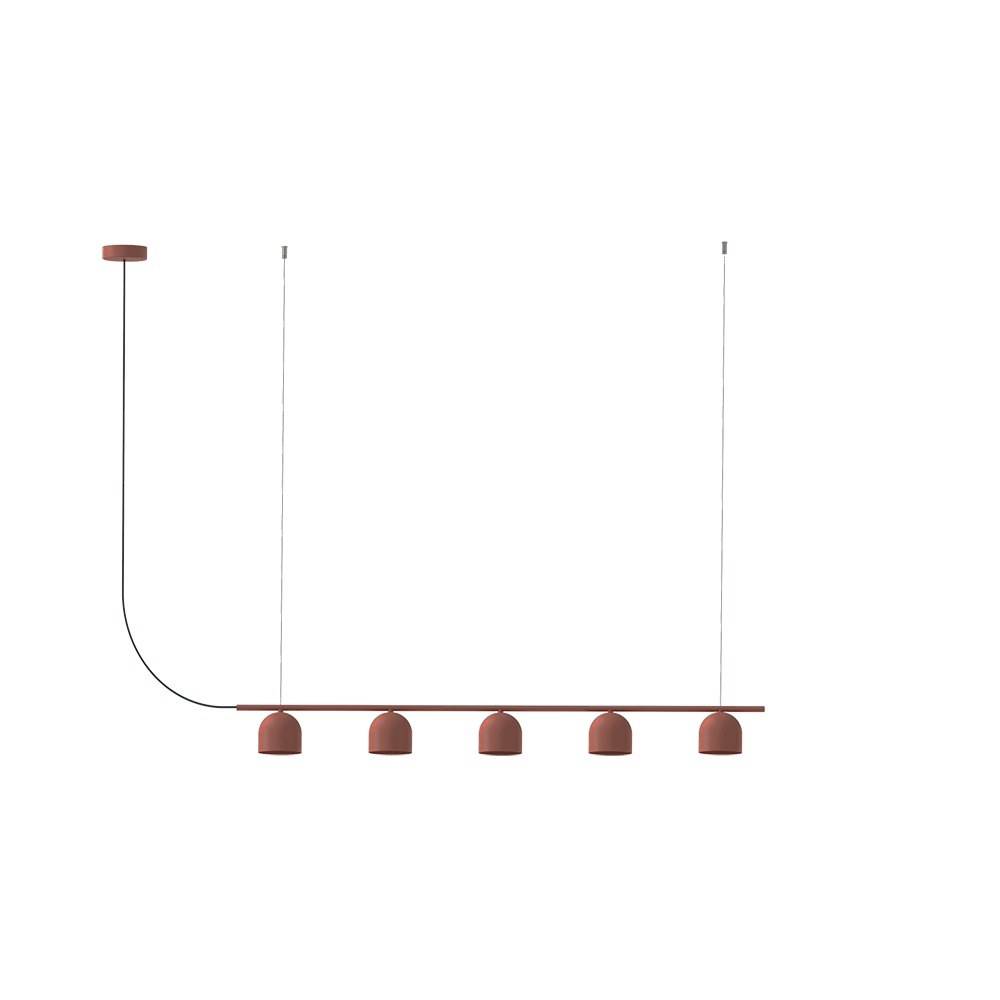 Suspension Rio Chandelier en fer par Robin Lamps Suspension Rio Chandelier en fer par Robin Lamps, taille Ø 9 cm, finition rouge