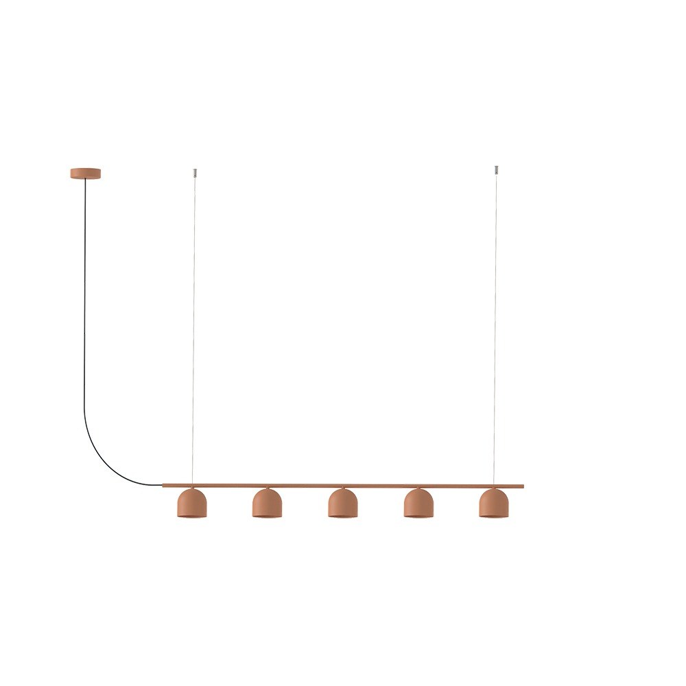 Suspension Rio Chandelier en fer par Robin Lamps Suspension Rio Chandelier en fer par Robin Lamps, taille Ø 9 cm, finition terracotta