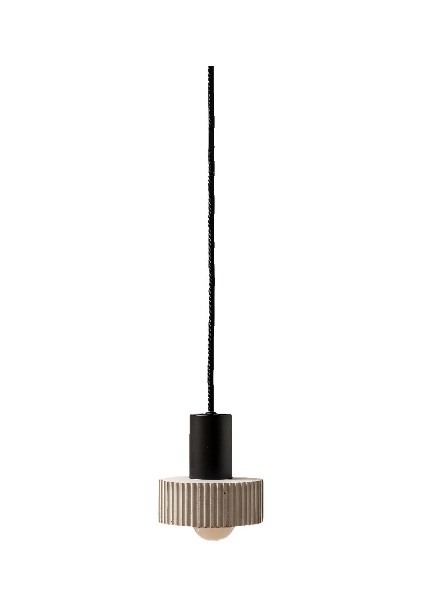 Suspension S5 en béton par Stefan Gant x Gant Lights, gris clair