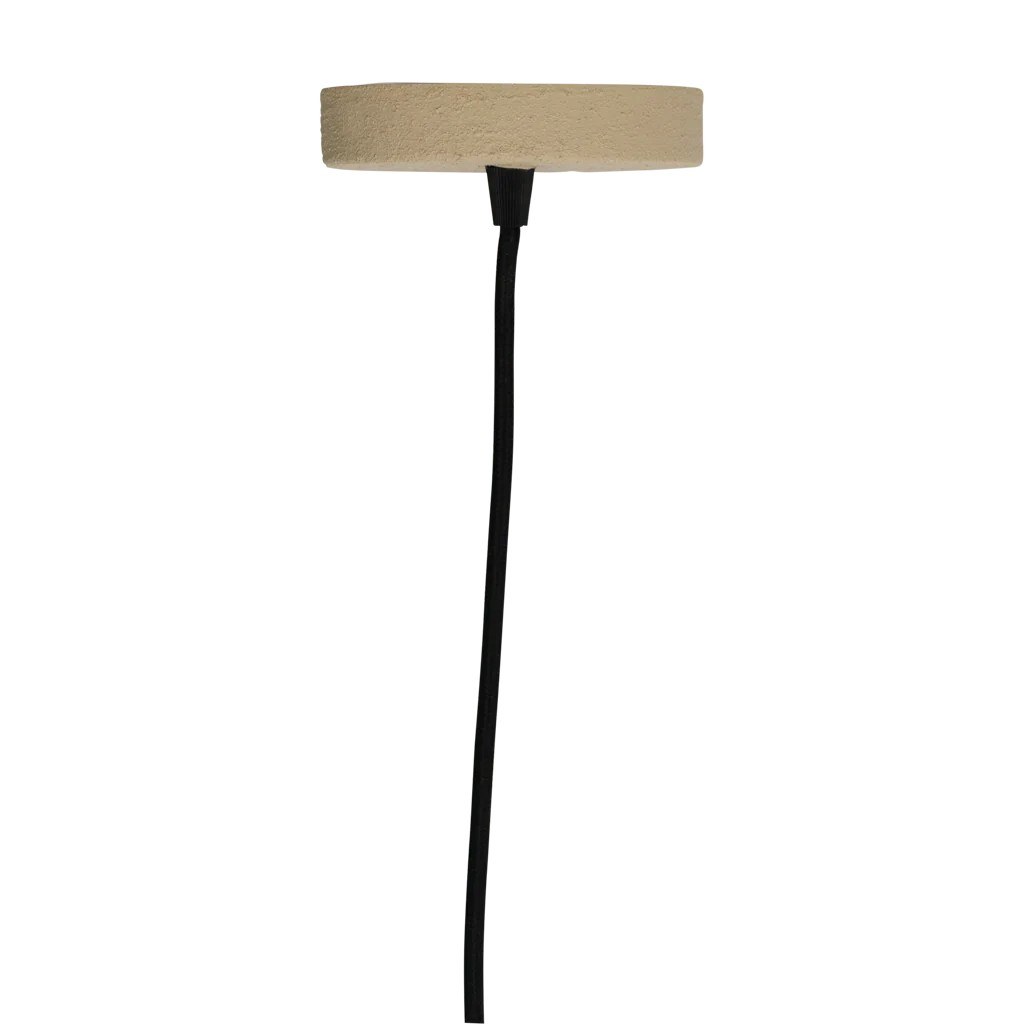 Suspension Shania par Urban Nature Culture, fer brume de mer rosace et câble noir de la suspension Shania Urban Nature Culture