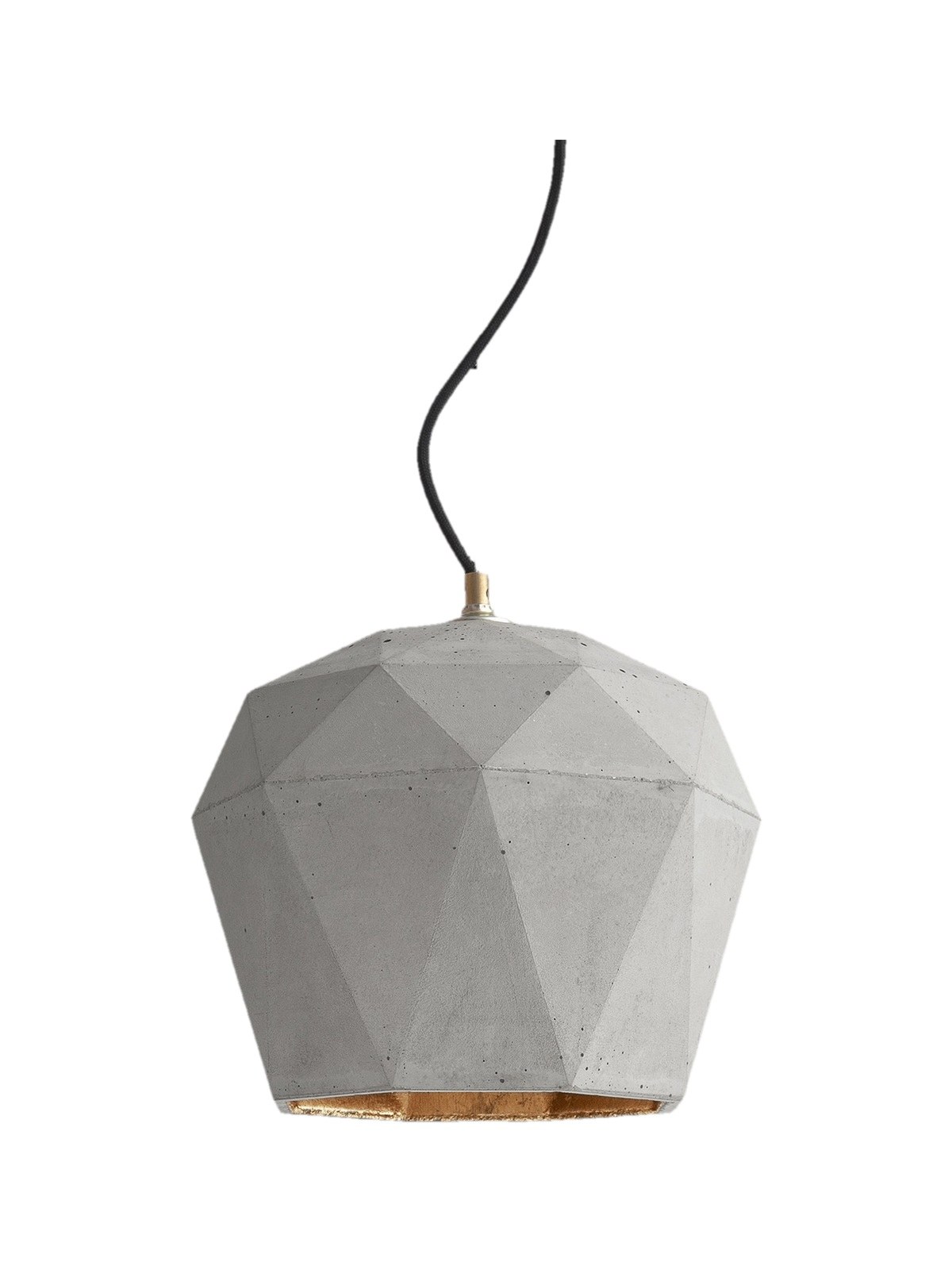 Suspension T4 béton clair avec intérieur or