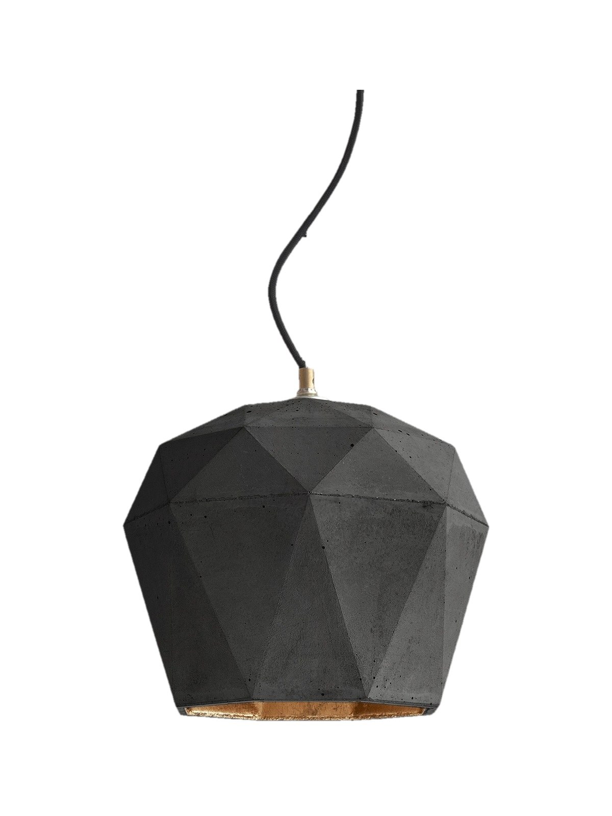 Suspension T4 béton foncé avec intérieur or