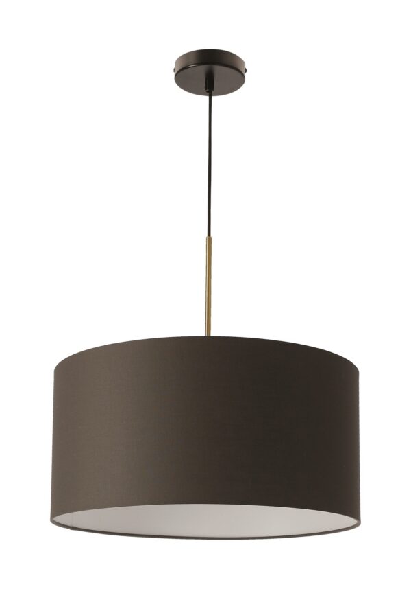suspension tambour tissu marron sur fond blanc