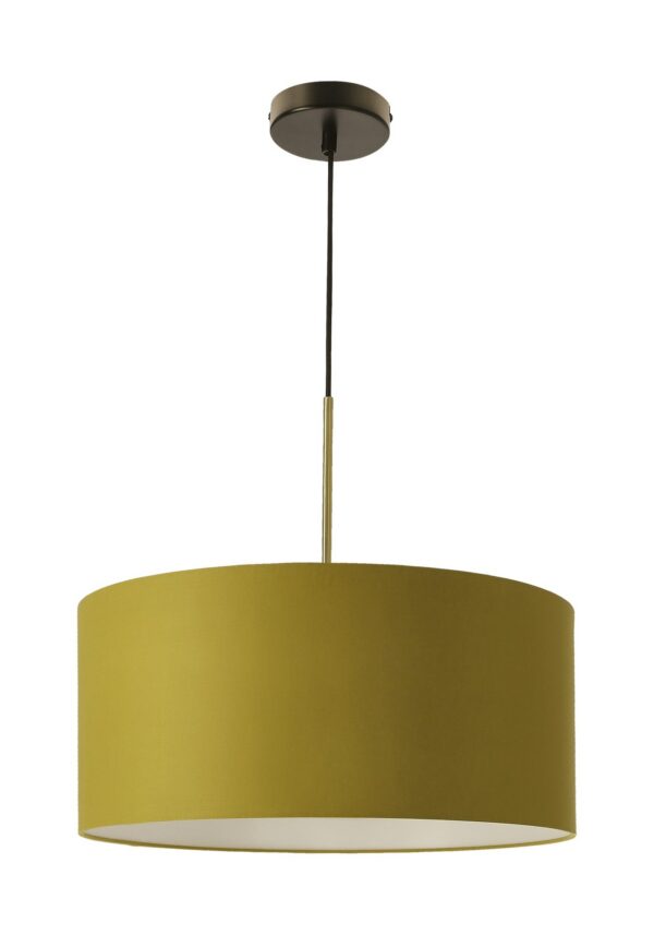 suspension tambour tissu olive sur fond blanc