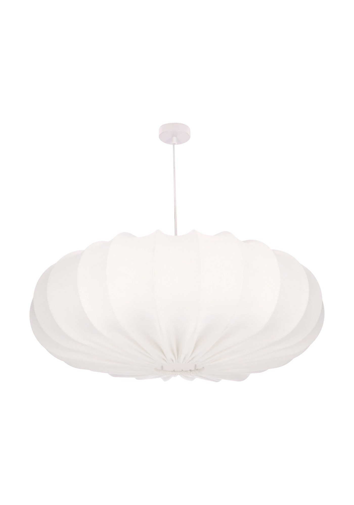 Suspension tissu crème ou moka, abat-jour lanterne, Ø 52 ou 66 cm suspension tissu crème creme sur fond blanc