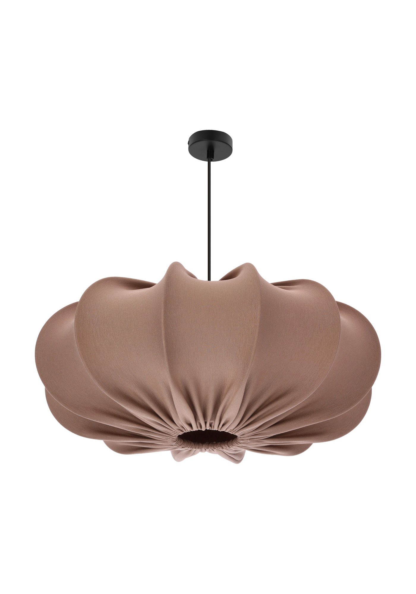 Suspension tissu crème ou moka, abat-jour lanterne, Ø 52 ou 66 cm suspension tissu crème moka sur fond blanc