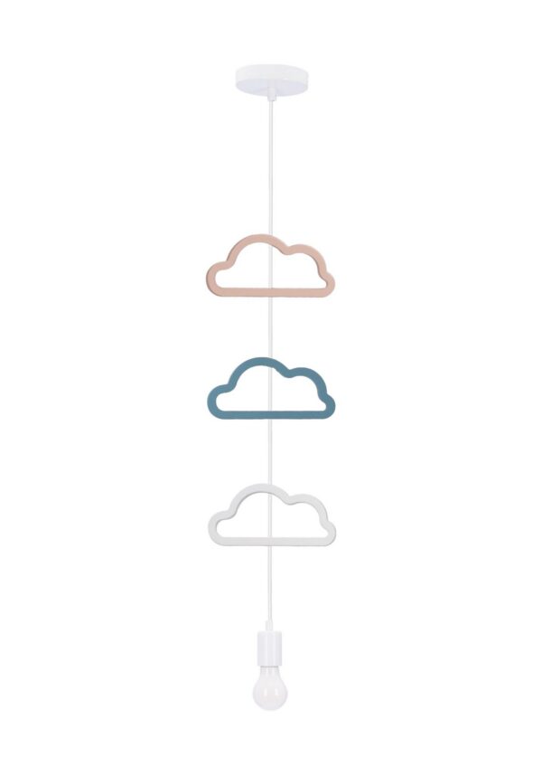 suspension trois nuages rose bleu et blanc