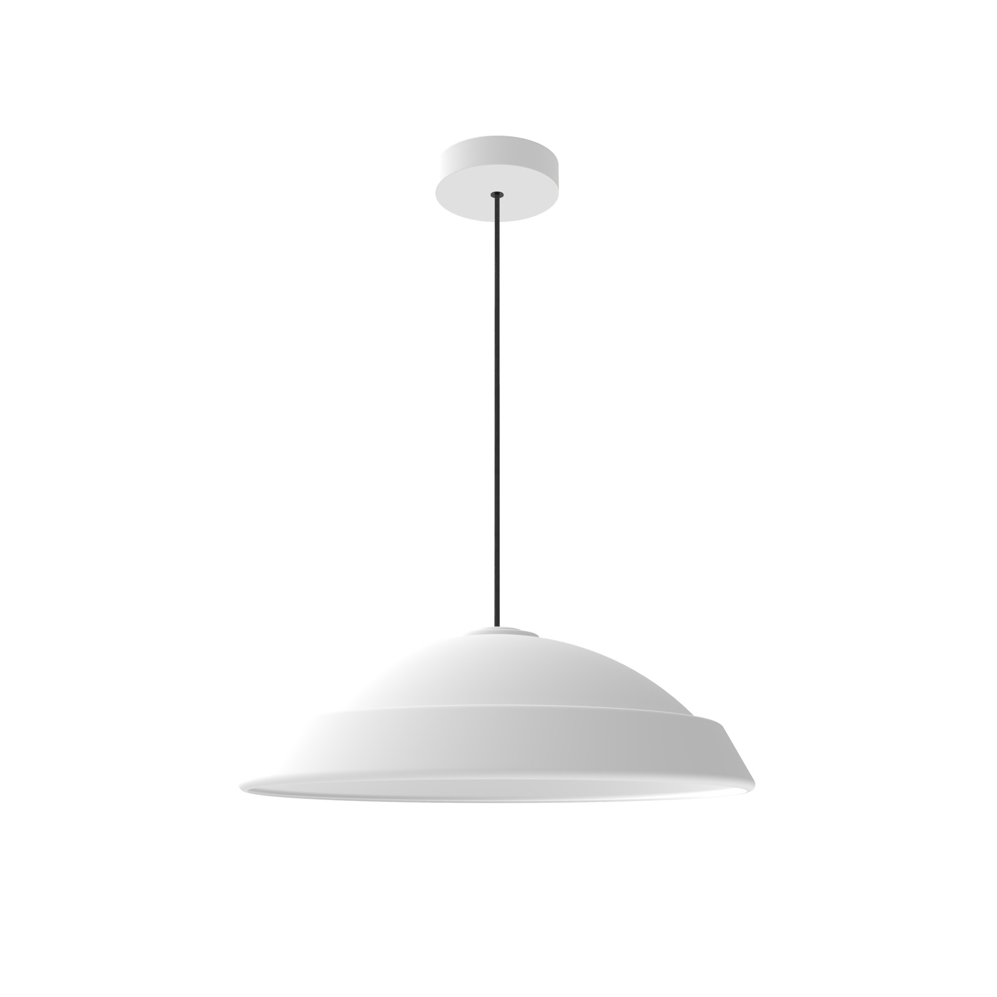 Suspension Vega en métal par Robin Lamps suspension Vega abat-jour blanc mat en métal, vue de face
