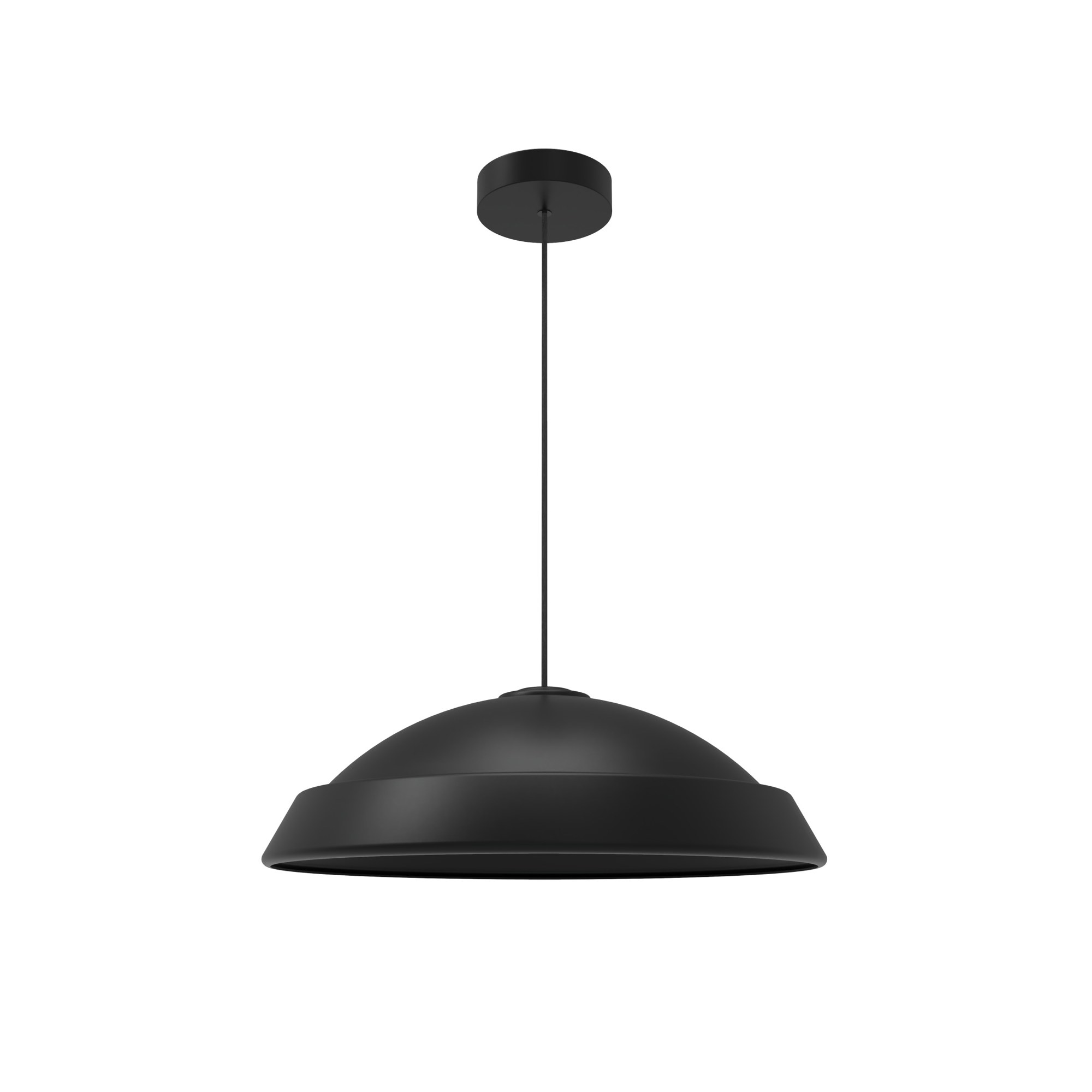 Suspension Vega en métal par Robin Lamps suspension Vega abat-jour noir mat en métal, vue de face