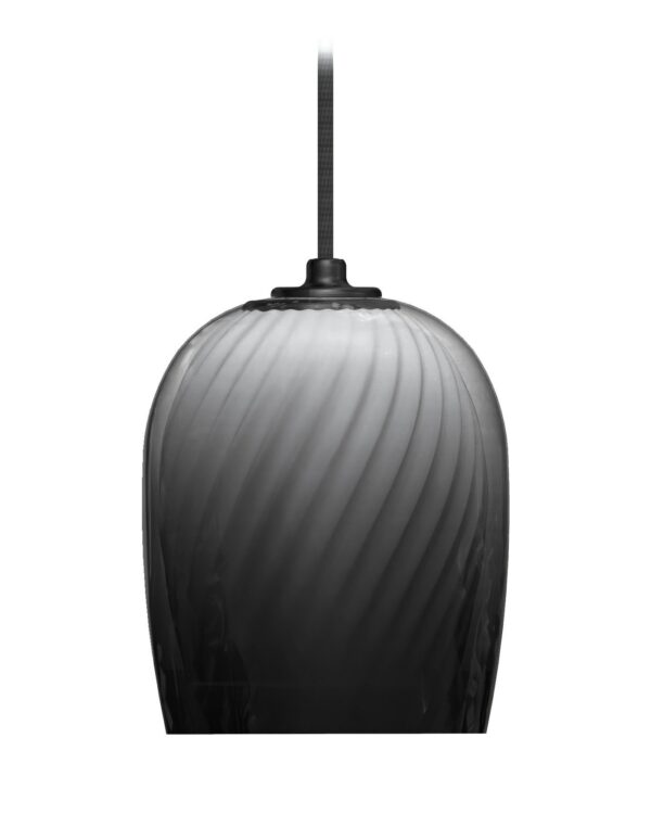 suspension verre fumé Bruma verre fumé dégradé et diffuseur en PLA recyclé blanc, fond blanc