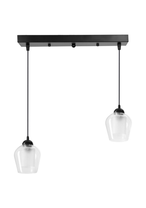 suspension verre tulipe deux verres sur barre sur fond blanc