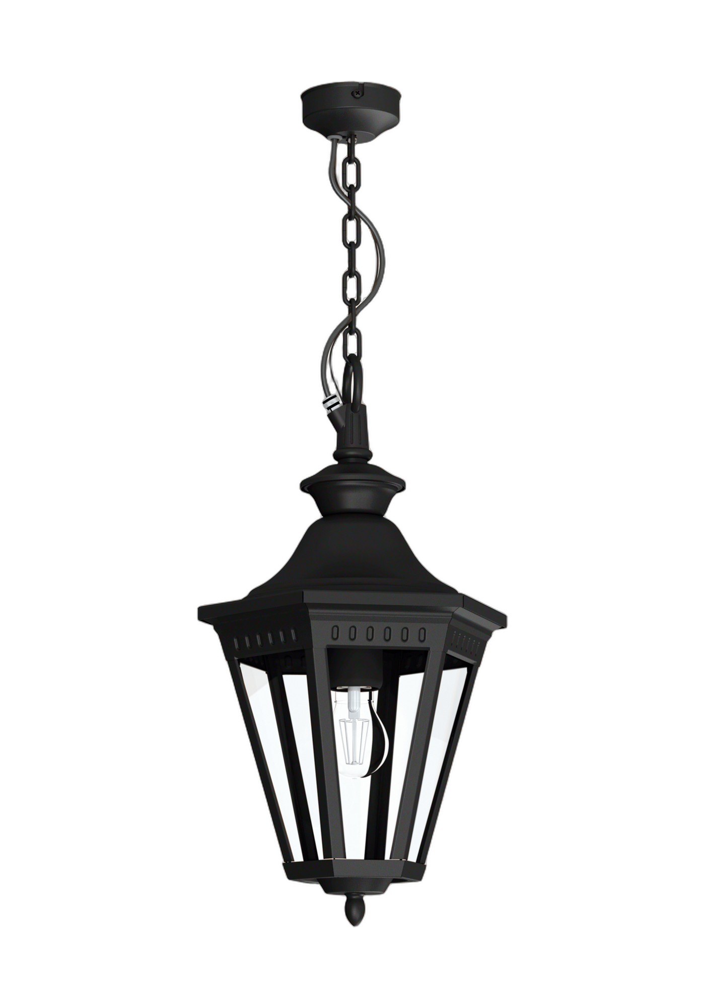 Suspension Victoria en aluminium et polycarbonate par Roger Pradier suspension Victoria en aluminium noir foncé, rendu sur fond blanc