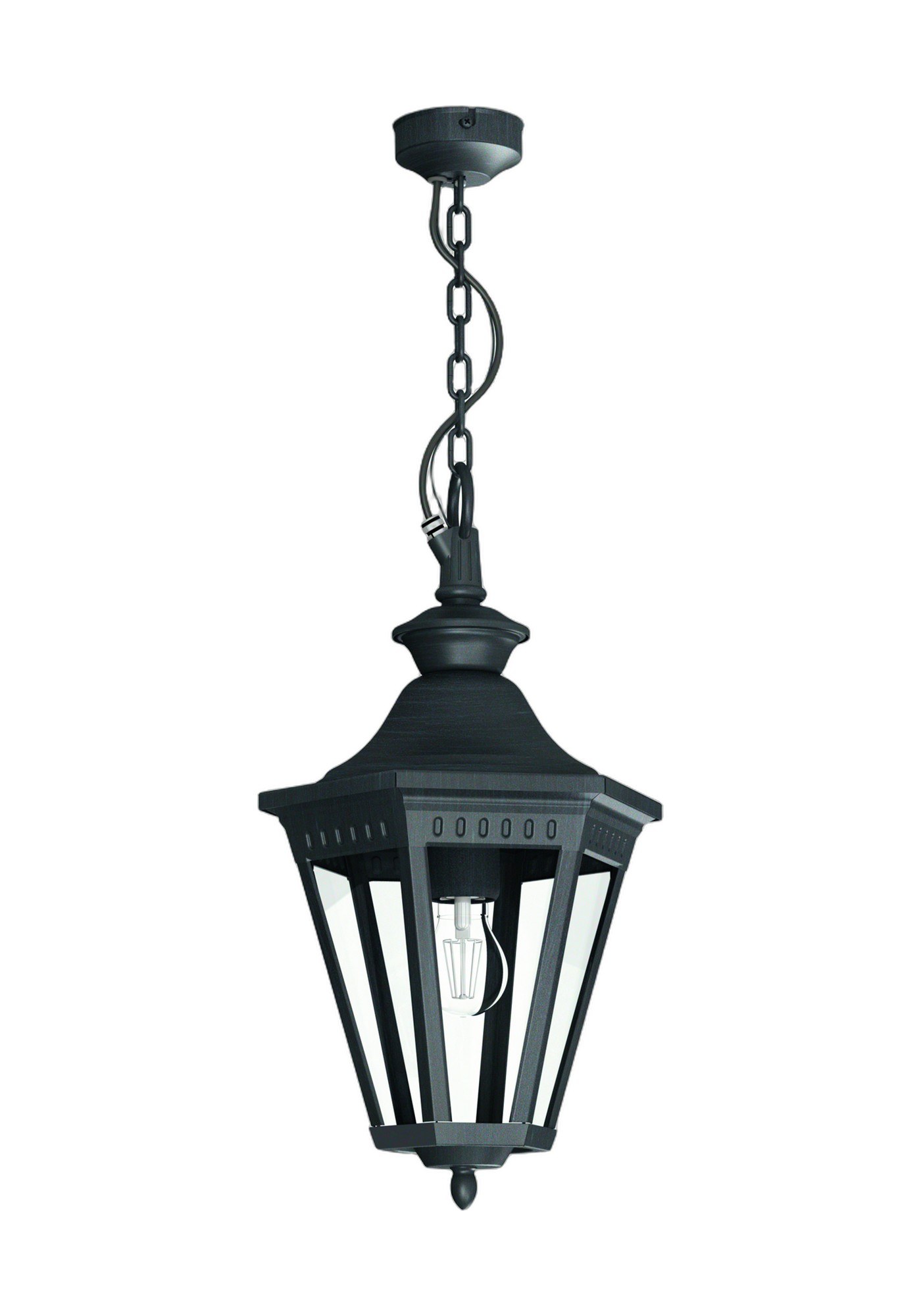 Suspension Victoria en aluminium et polycarbonate par Roger Pradier suspension Victoria en aluminium patine vert de gris, rendu sur fond blanc