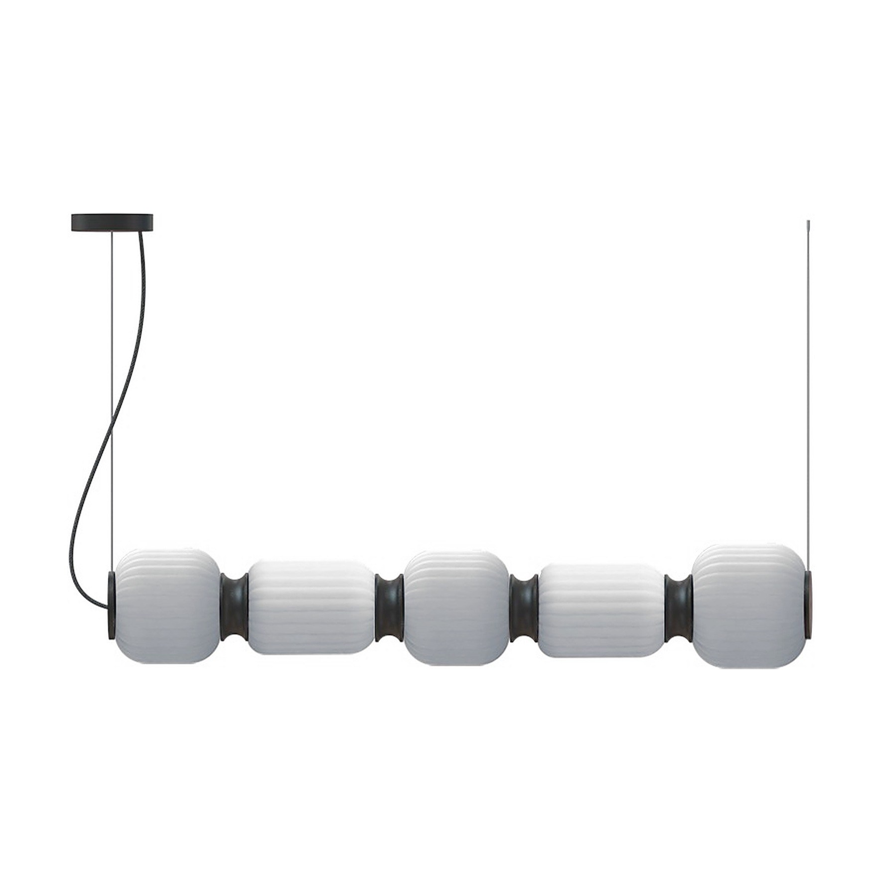 Suspension Whiteberries Quinted noir mat