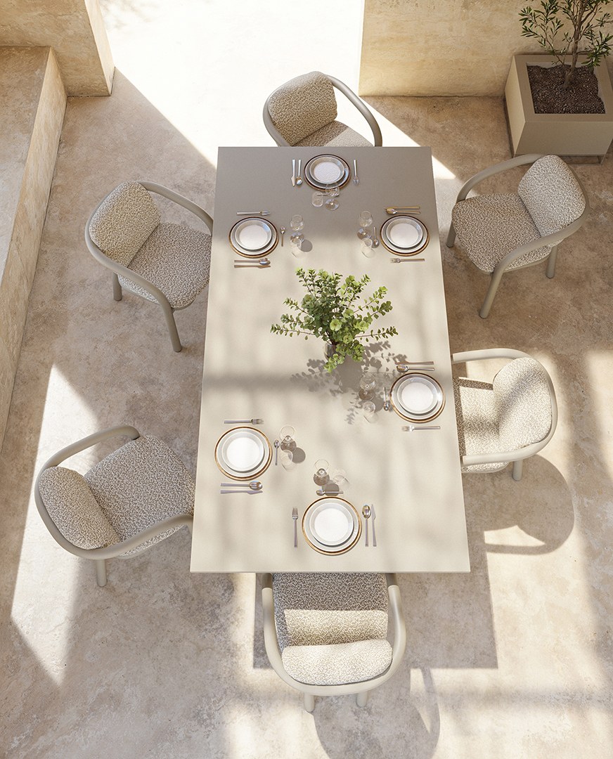 table à manger Gum Vondom en situation, photo d'ambiance