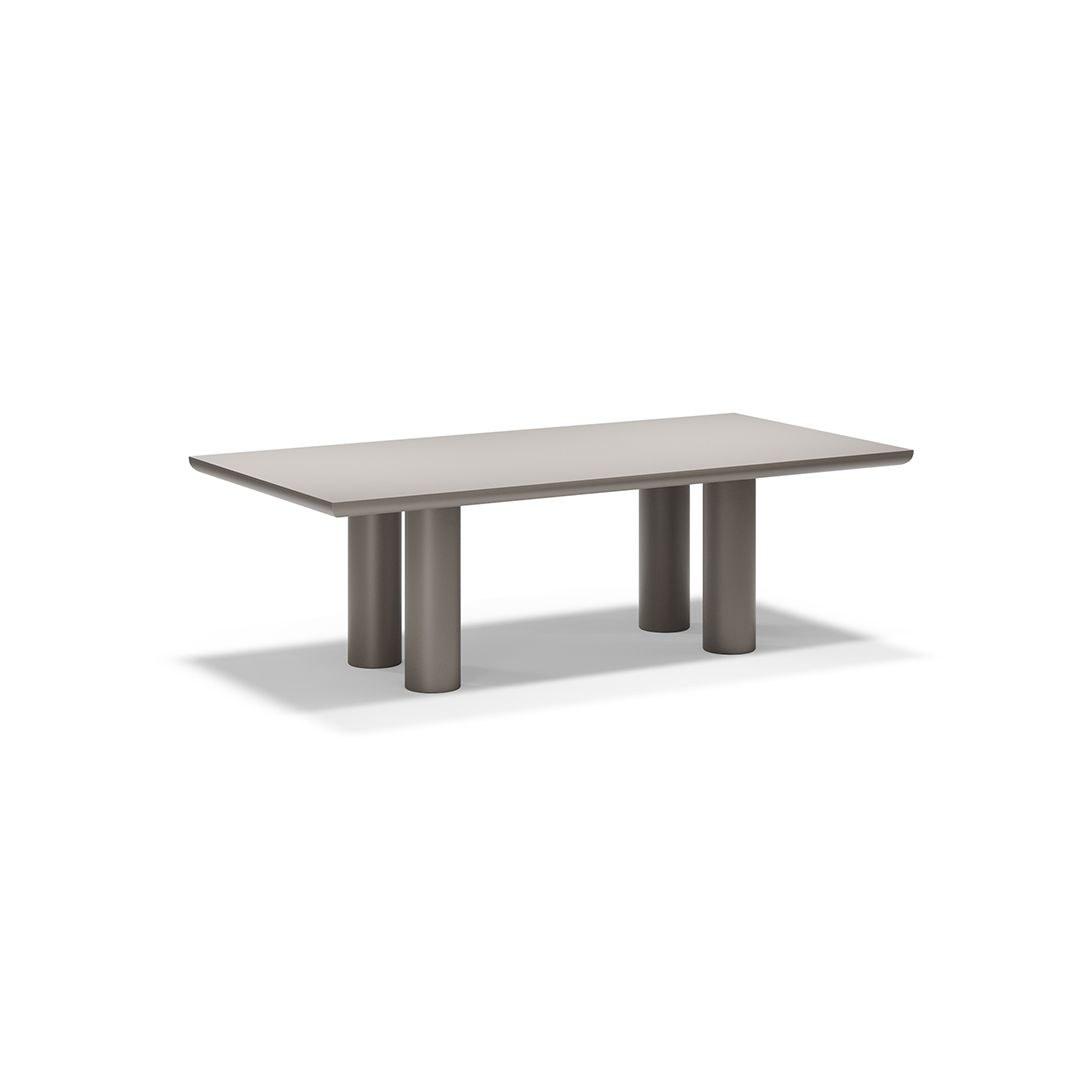 Table à manger Gum 240 cm en aluminium au design contemporain par Ramón Esteve x Vondom table à manger Gum Vondom coloris Taupe