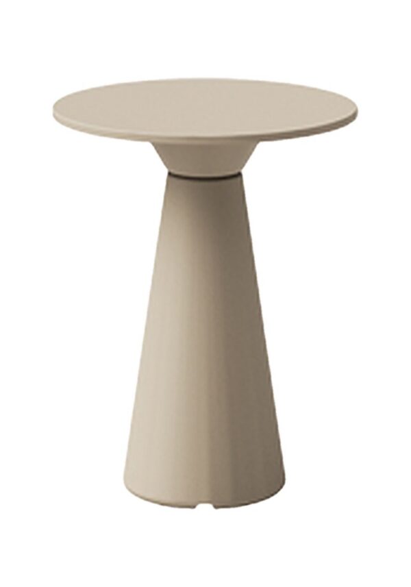 table basse terrasse Inclass Essens Occasional haute sur base conique beige, fond blanc
