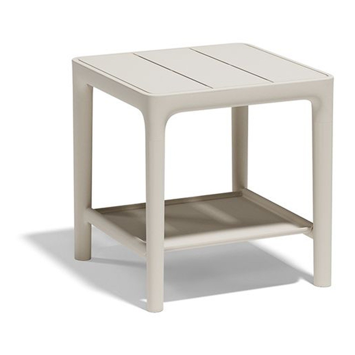 Table d'appoint de chaise longue Africa en polypropylène au design contemporain par Eugeni Quitllet x Vondom table d'appoint Africa Vondom coloris écru, Avec tablette basse