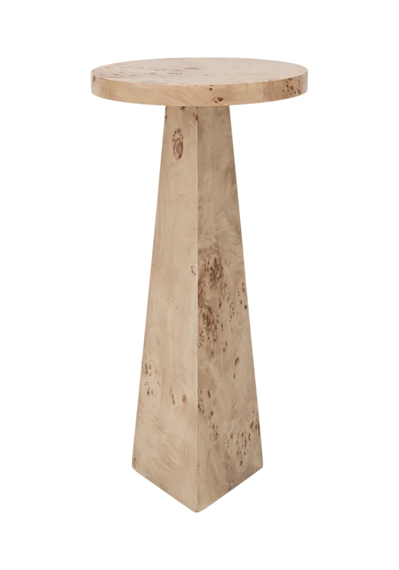 Table d'appoint Mota par Urban Nature Culture, bois de loupe table d'appoint bois de loupe Mota Urban Nature Culture, rendu sur fond blanc