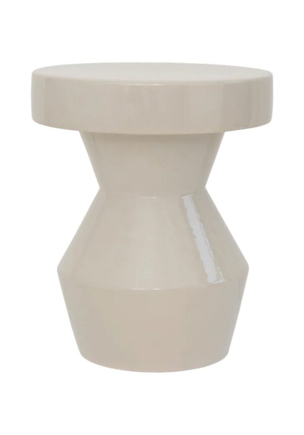 table d'appoint céramique Sculpturale Urban Nature Culture, coloris peyote, beige gris brillant sur fond blanc