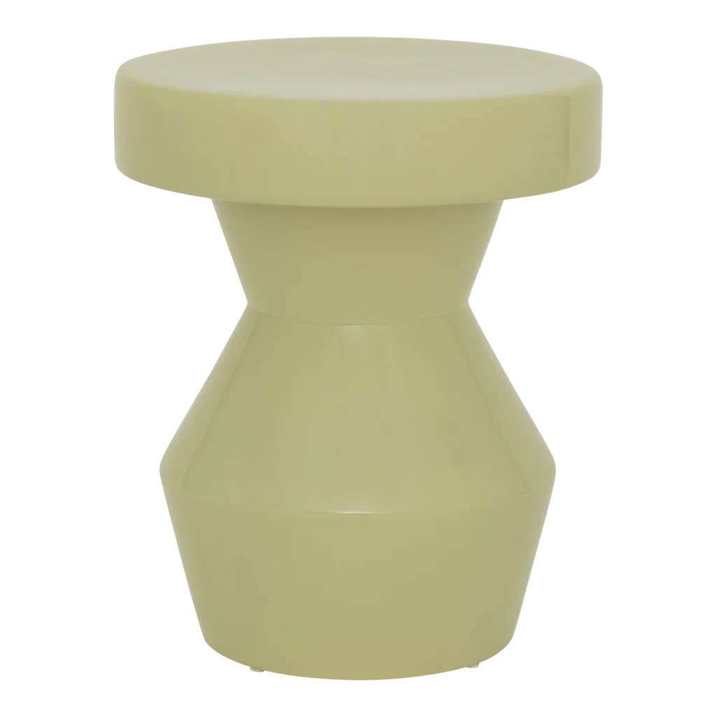 Table d'appoint Sculpturale par Urban Nature Culture, céramique table d'appoint céramique Sculpturale Urban Nature Culture, coloris vert pâle sur fond blanc