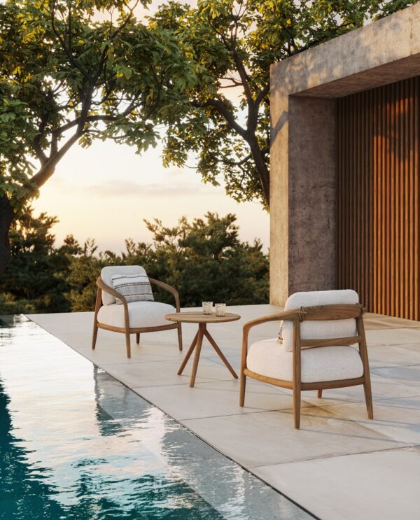 table d'appoint Fusta Vondom en situation, photo d'ambiance