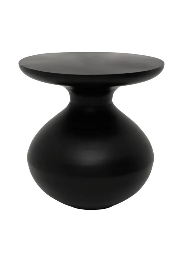 table d'appoint métal Tummy Urban Nature Culture, coloris noir mat sur fond blanc