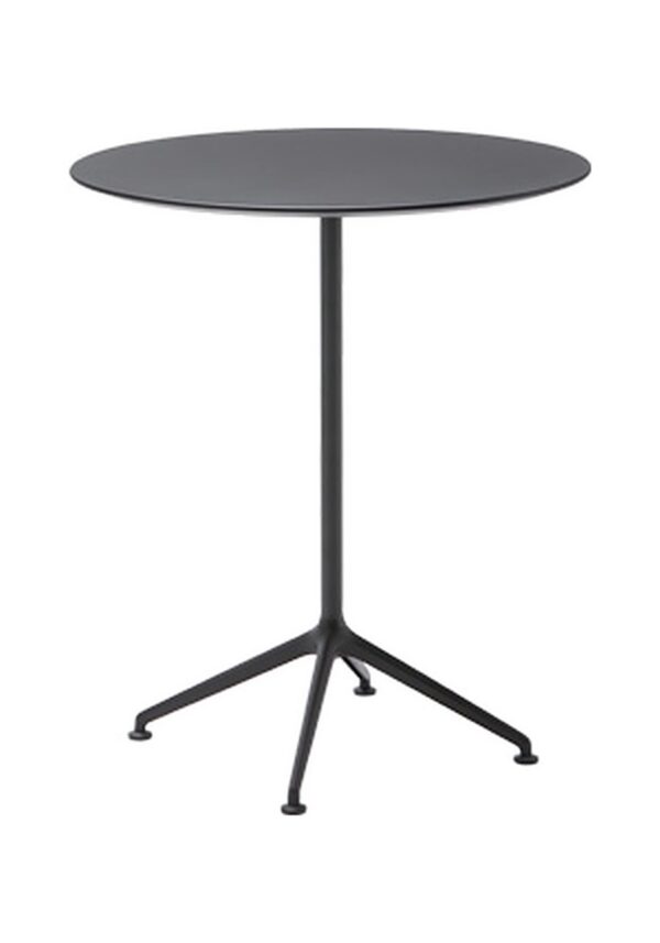 table rabattable restaurant Inclass Lex haute à pied noir et plateau gris, fond blanc