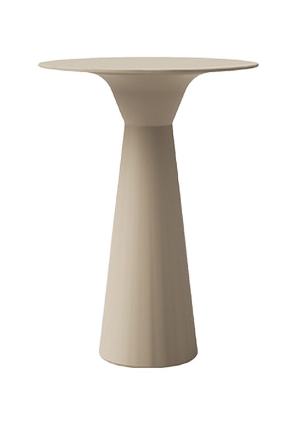 table terrasse Inclass Essens Outdoor haute sur base conique beige, fond blanc