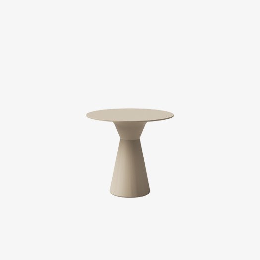 Table terrasse Essens Outdoor par Inclass, bases coniques en PE table terrasse Inclass Essens Outdoor ronde sur base conique beige