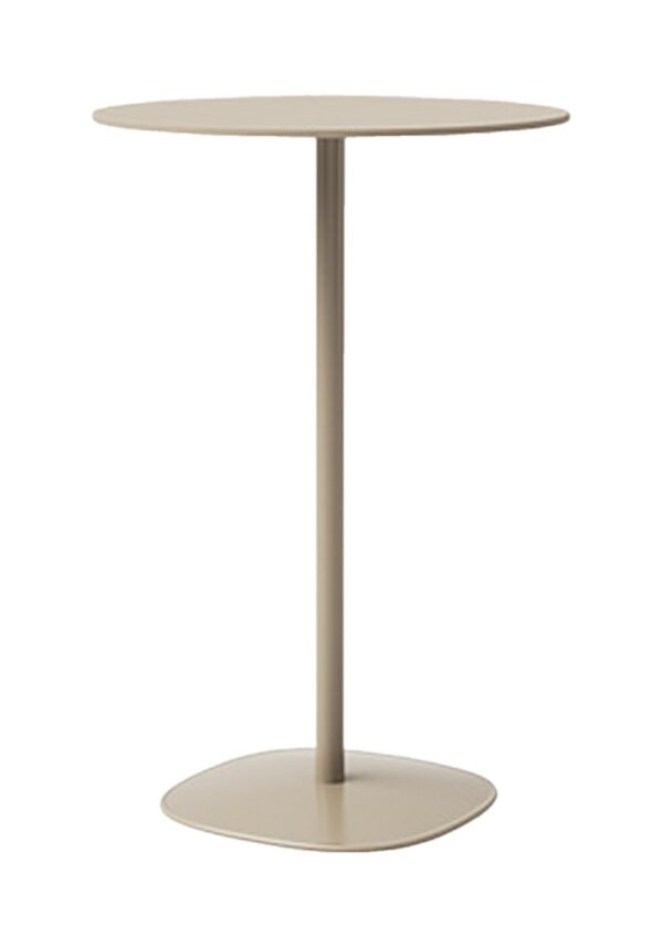 table terrasse Inclass Floe Outdoor haute à colonne fine et base galet beige, fond blanc