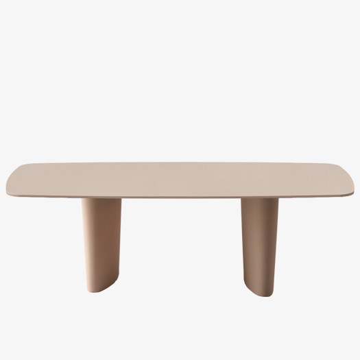 Table terrasse Ondes Outdoor par Inclass, bases sculptées en PE table terrasse Inclass Ondes Outdoor longue sur deux bases ovales