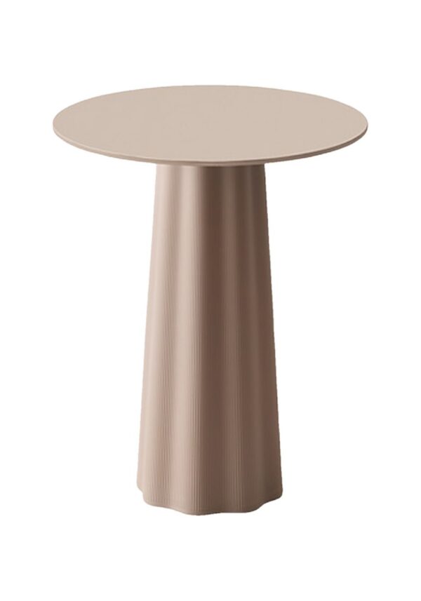 table terrasse Inclass Ondes Outdoor ronde sur base ondulée beige, fond blanc
