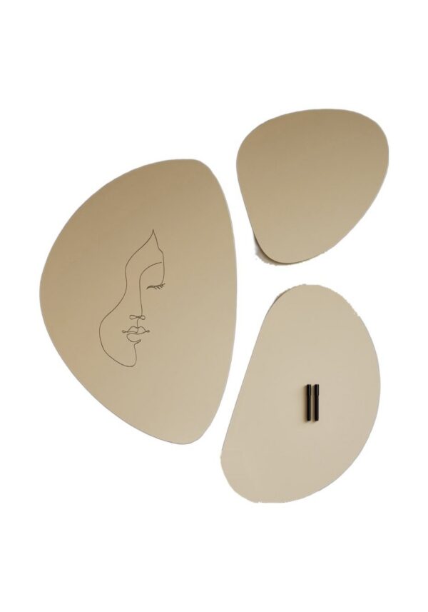 tableau blanc forme galet Pebbles Chameleon, ensemble de trois galets magnétiques, fond blanc