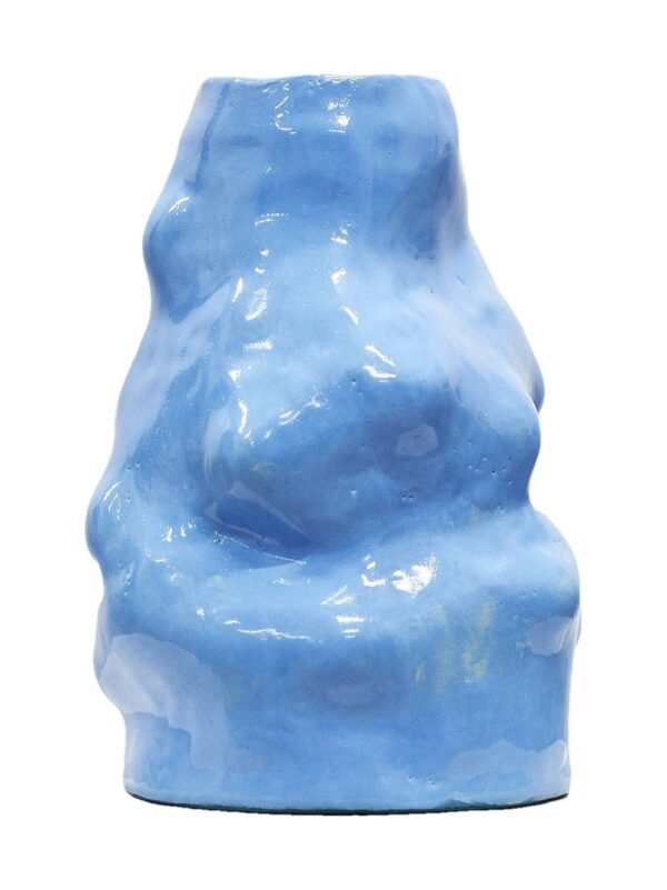 vase céramique Blue bubble SIUP bleu brillant sur fond blanc